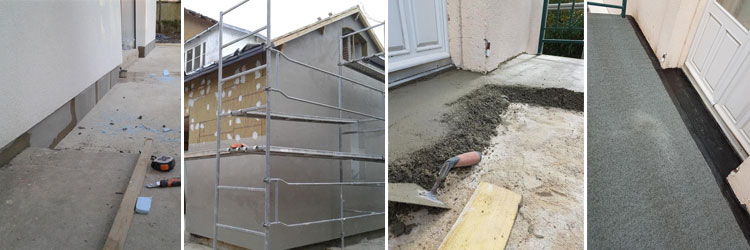 Pose de dalle en béton